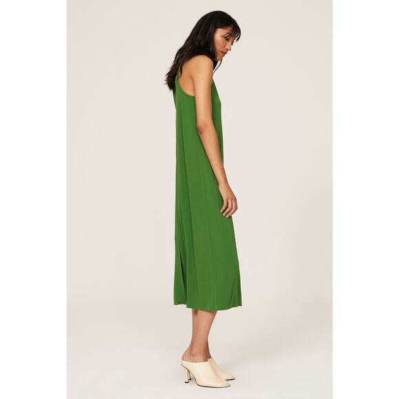 Tibi Serpentine Green Sleeveless Tank Midi Dress Size 4 - Picture 2 of 14